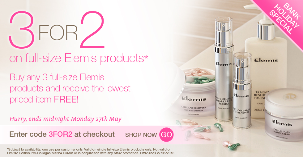 3 for 2 on full-size Elemis products